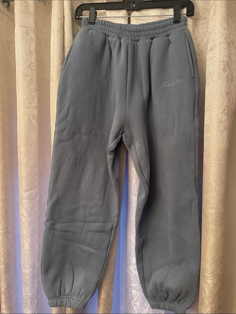 Embroidered 'Comfort' Dark Slate Gray Sweatpants